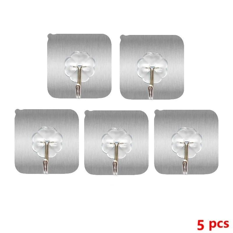 Transparent Stainless Steel Strong Self Adhesive Hooks Key Storage